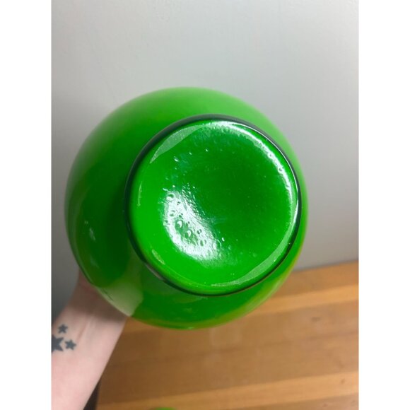 Empoli Large Vintage green Apothecary Jar Italian Art Glass Midcentury - Picture 7 of 9